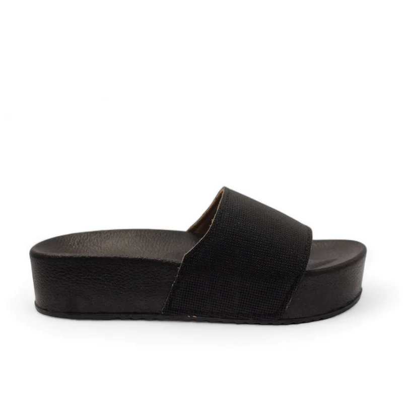 Women Black Glitter Slipper #2898