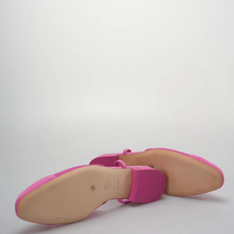 Chanel Slingback Wildleder Ballerinas in Pink Größe 35.5