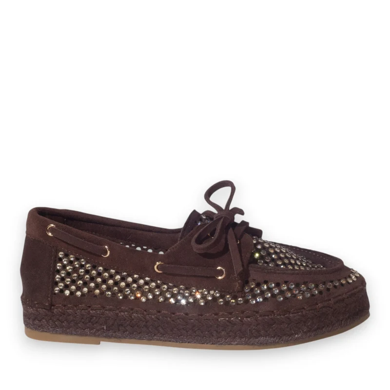 Europeon Union Women Brown Chamois Espadrilles #5247