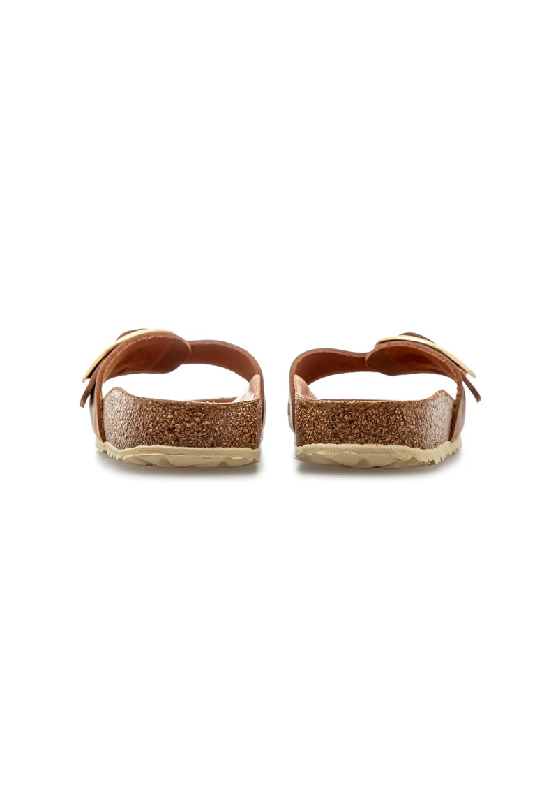 Madrid Big Buckle Oiled Leather Women Narrow cognac