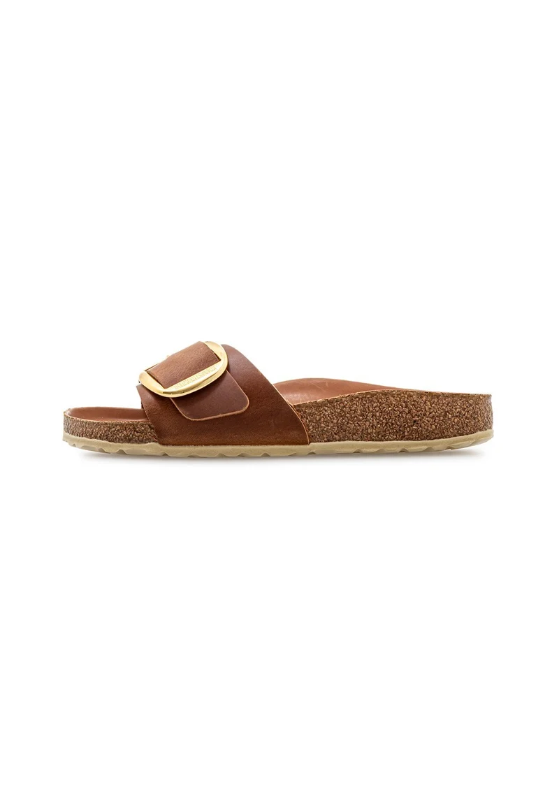 Madrid Big Buckle Oiled Leather Women Narrow cognac