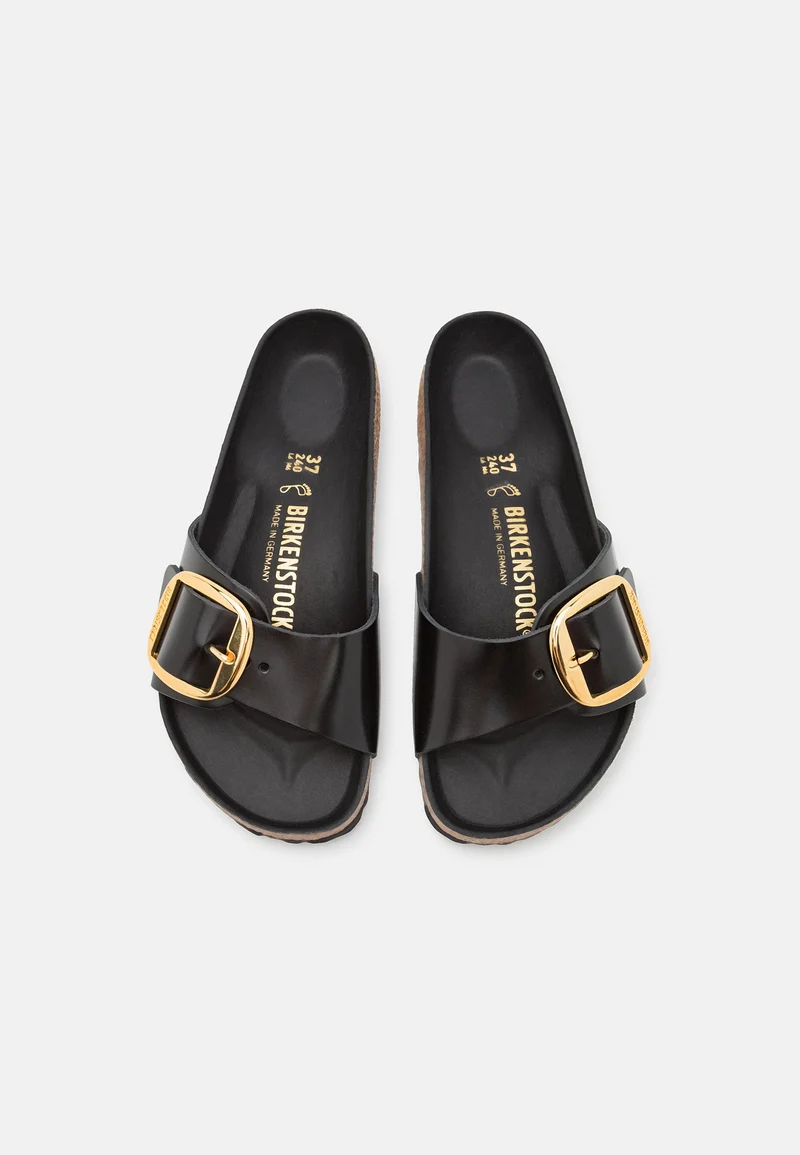 Madrid Big Buckle Natural Leather Patent Women Narrow nappa glamour