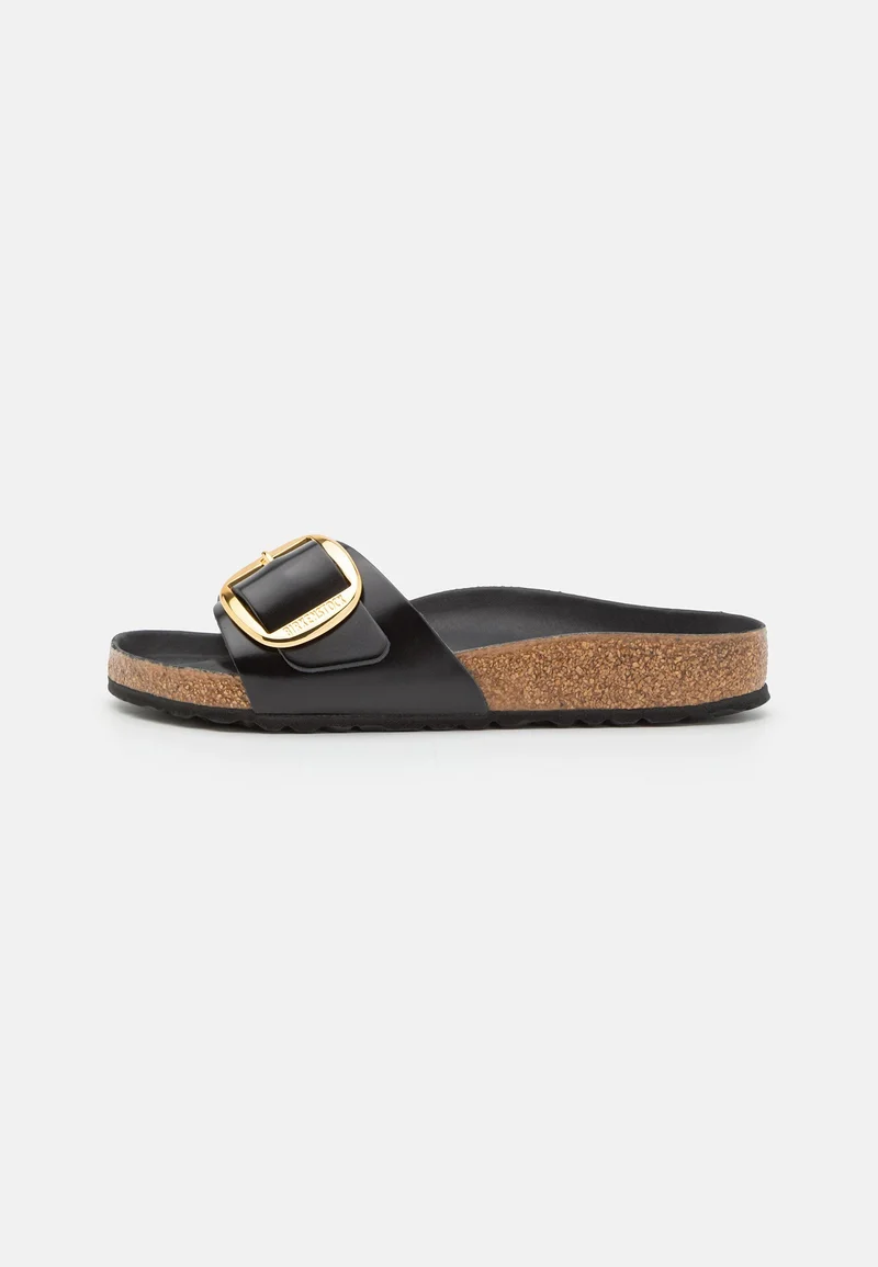 Madrid Big Buckle Natural Leather Patent Women Narrow nappa glamour