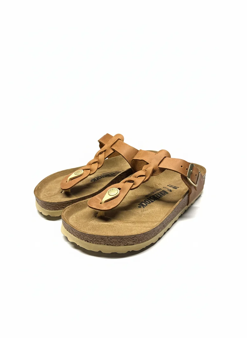 Gizeh Braided Oiled Leather Women Regular cognac