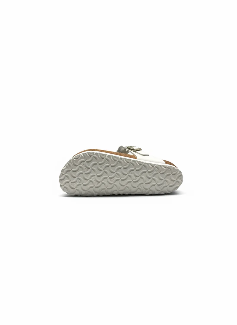 Gizeh Flower Embellishment Natural Leather Regular white