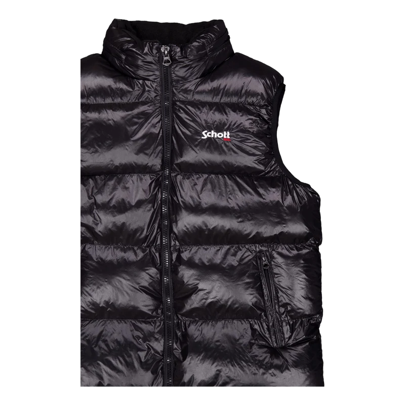Gilet Doudoune Brillant A Capu Black