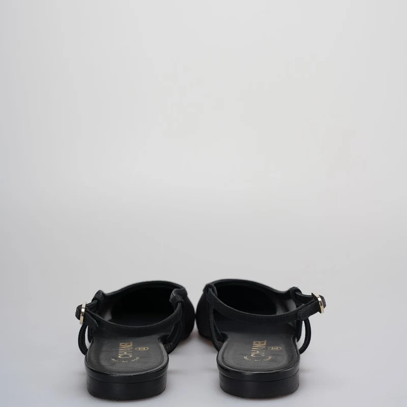 Chanel Slingback-Sandalen Größe 39 in Schwarz