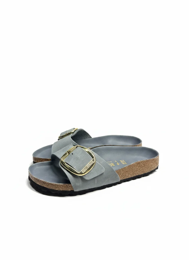 Madrid Big Buckle Oiled Leather Women Narrow basalt gray