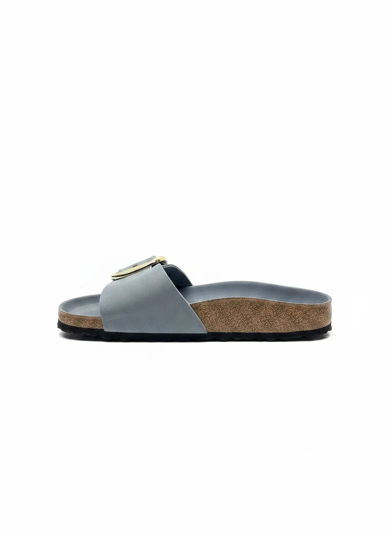 Madrid Big Buckle Oiled Leather Women Narrow basalt gray