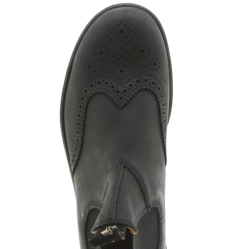 1472 Men Brogued Rustic black Leather