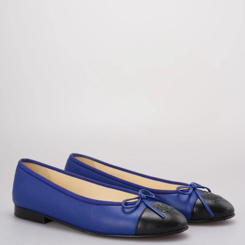 Chanel Ballerinas in Blau/Schwarz Größe 36