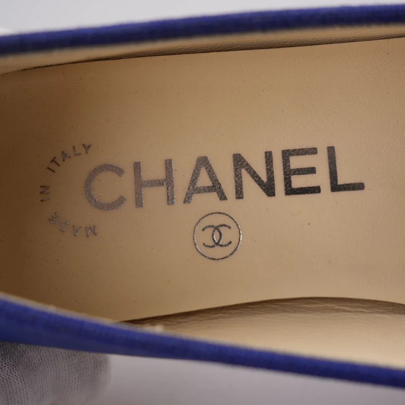 Chanel Ballerinas in Blau/Schwarz Größe 36