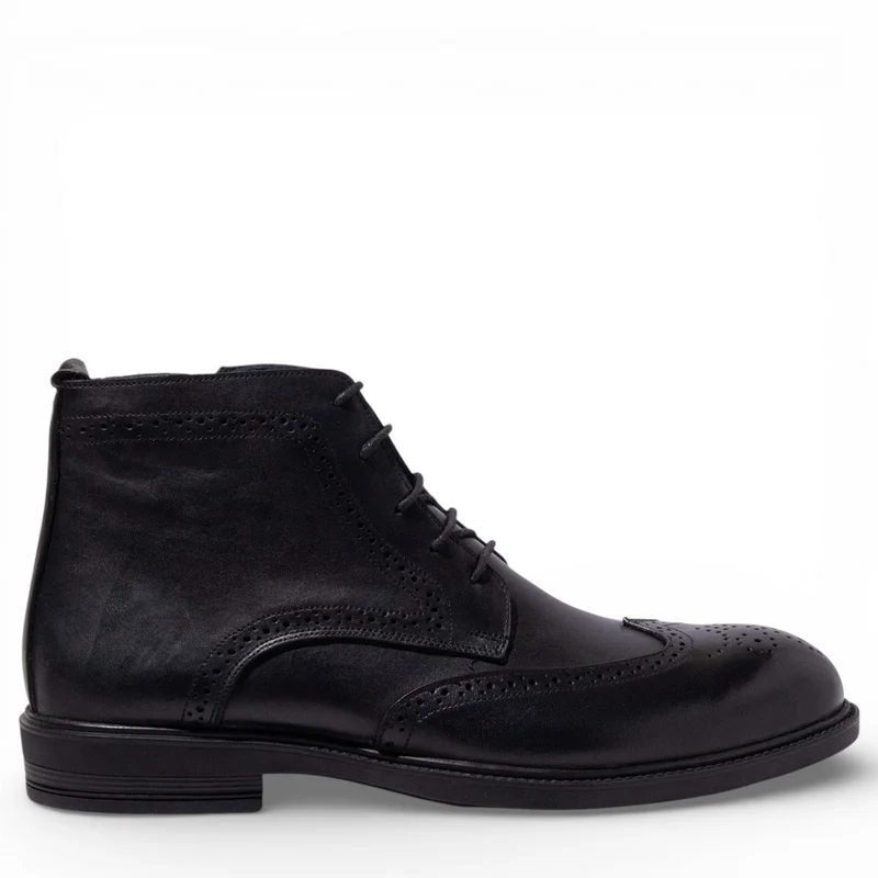 Men Black Leather Hal fBoot #5031