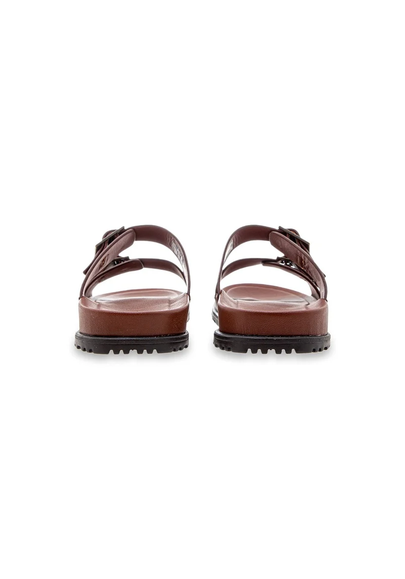 M Wainscott Buckle Slide cognac leather