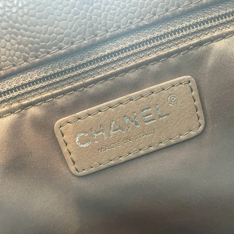 Chanel Brown GST Grand Shopping Tote Bag aus Kaviarleder mit silberner Hardware