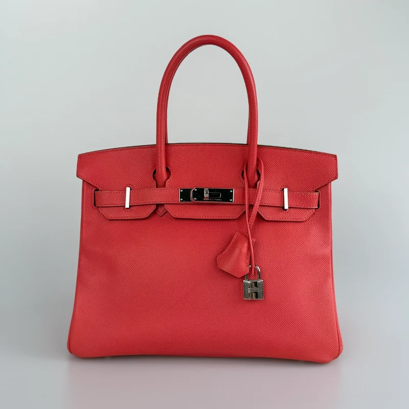 Hermes Birkin 30 Epsom Leder Rouge mit Palladium-Hardware