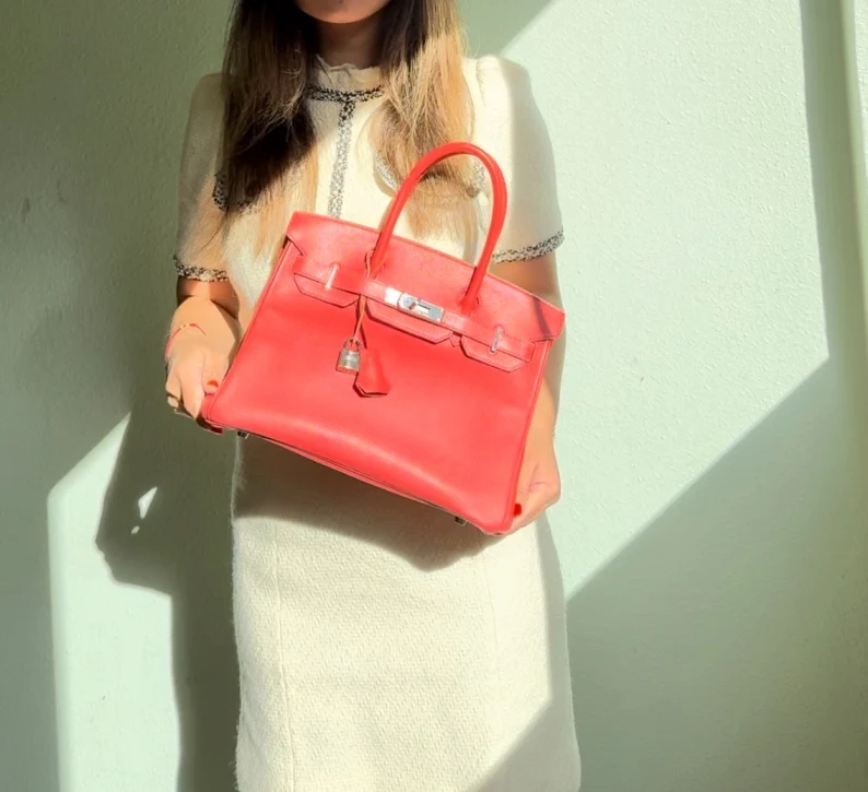 Hermes Birkin 30 Epsom Leder Rouge mit Palladium-Hardware