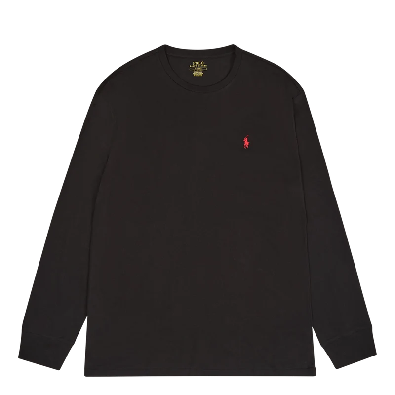 Classic Fit Jersey Long-Sleeve T-Shirt Polo Black