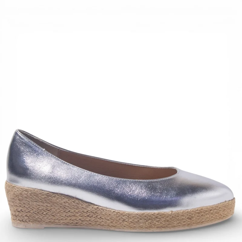 Women Silver Leather Shoe #4851