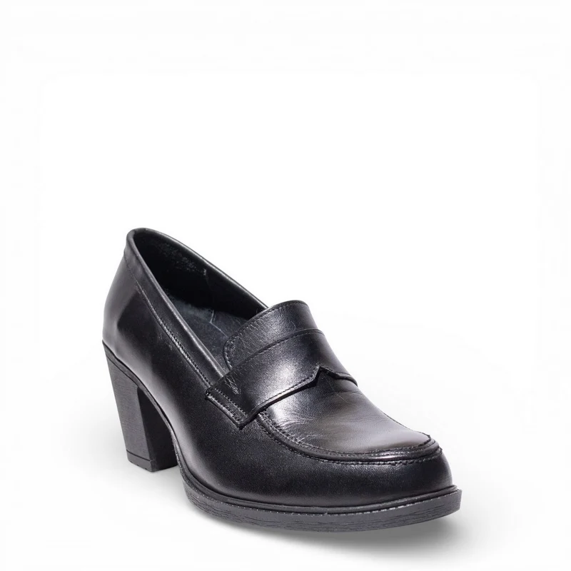 Women Black Leather Shoe #4518