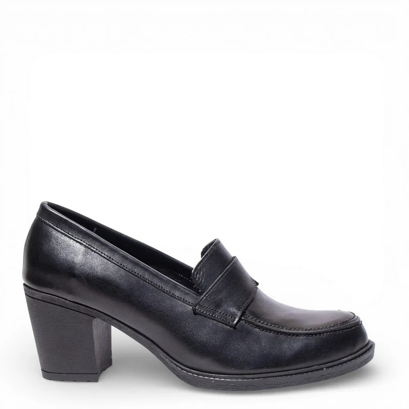 Women Black Leather Shoe #4518