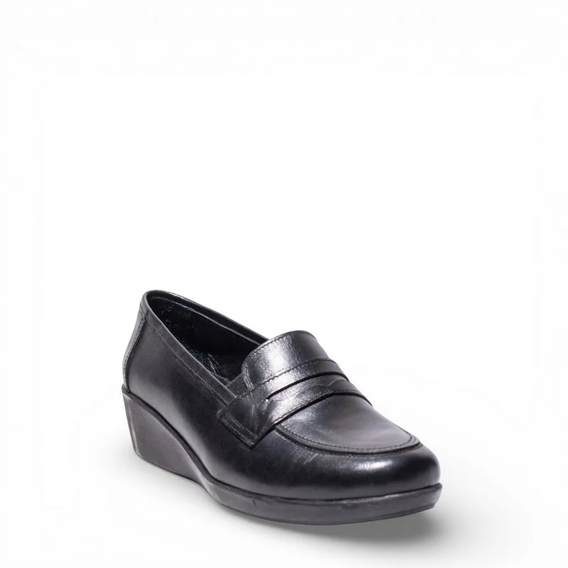 Women Black Leather Shoe #4511