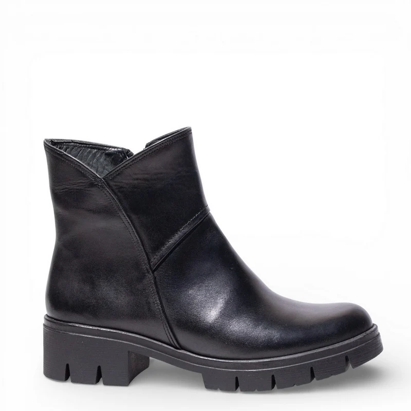 Women Black Leather Hal fBoot #4530
