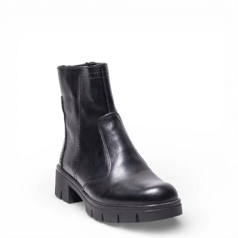Women Black Leather Hal fBoot #4527