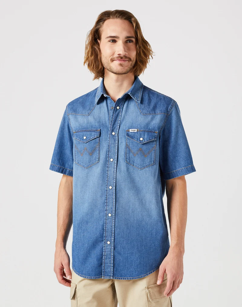 SS_WESTERN_SHIRT DUSKY blue