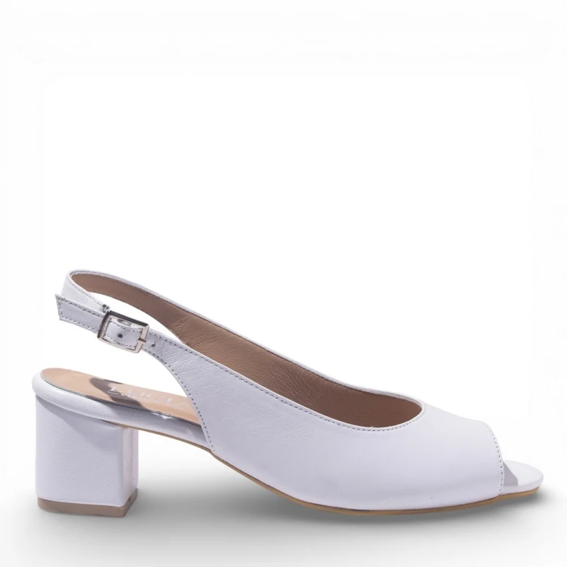 Women White Leather Sandal #4886