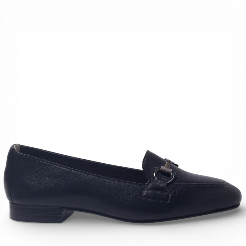 Women Black Leather Mules #4893