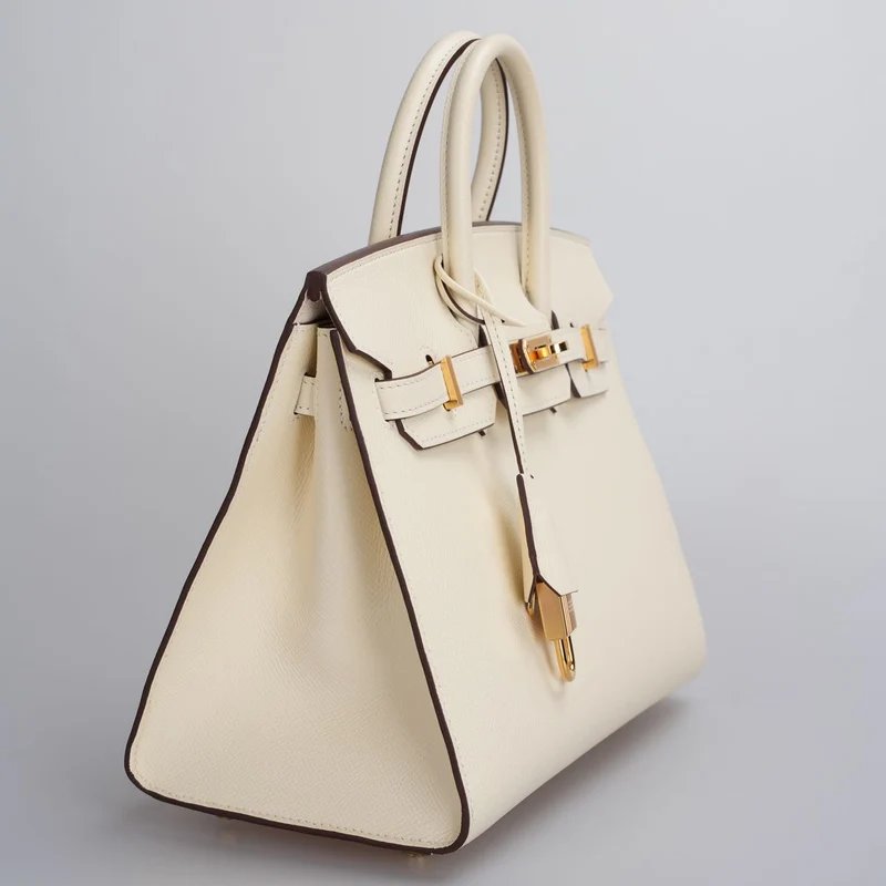 Hermes Birkin 25 cm Sellier-Tasche aus Nata Epsom-Leder mit goldenen Beschlägen ab 2021