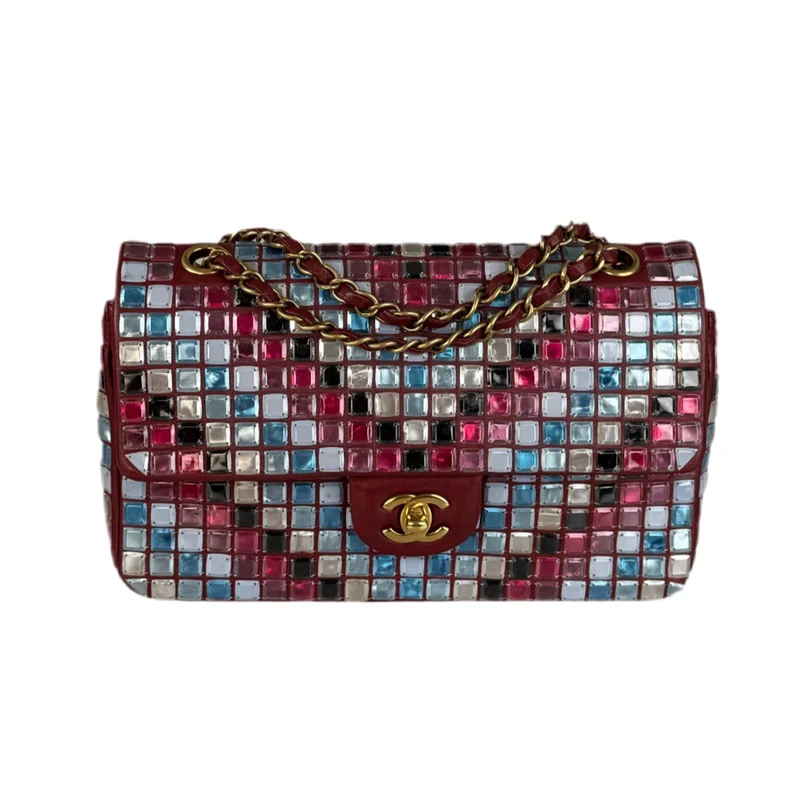 Chanel Runway Mosaic Medium Flap Bag in Rot und Mehrfarbig