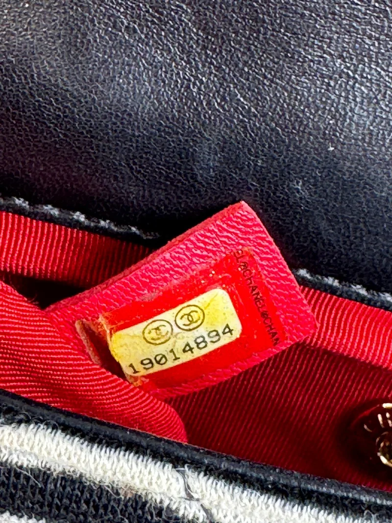 Chanel Sailor Bag Blau 2014 Gestreifte Mini Rechteck Klassische Single Flap Umhängetasche