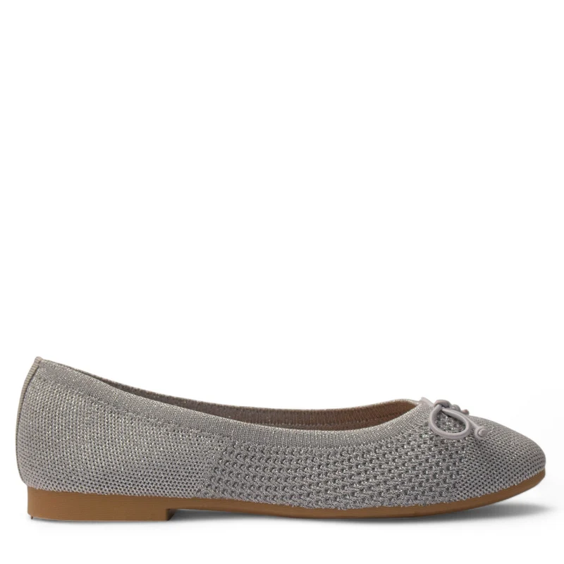 Europeon Union Women Silver Cloth Shoe #3915