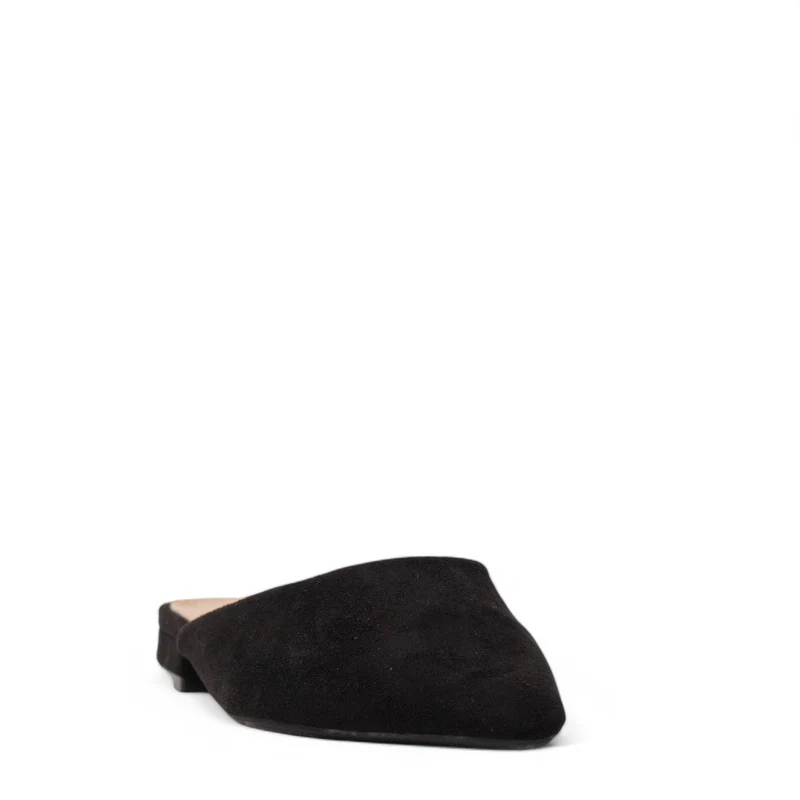Europeon Union Women Black Chamois Mules #4001