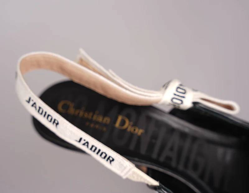 Christian Dior Wollband Hahnentritt J'Adior Slingback 8cm Pumps 38D Schwarz Weiß