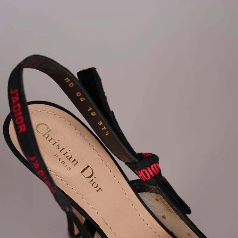 Christian Dior Mesh Plumetis Wildleder J'Adior Slingback 8cm Pumps 37.5 Beige/Schwarz