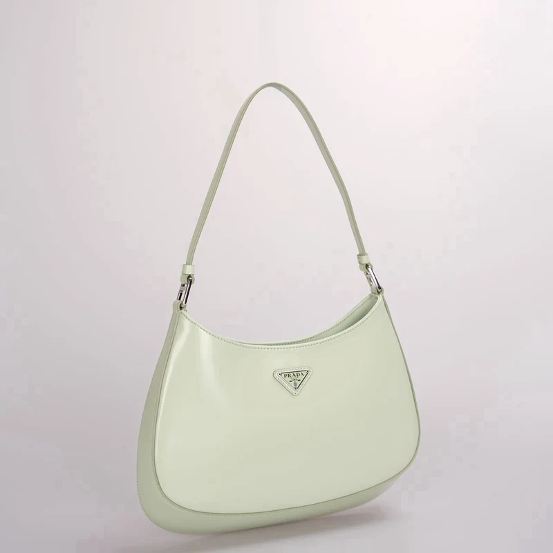 Prada Cleo Mintgrüne Umhängetasche aus glattem Leder