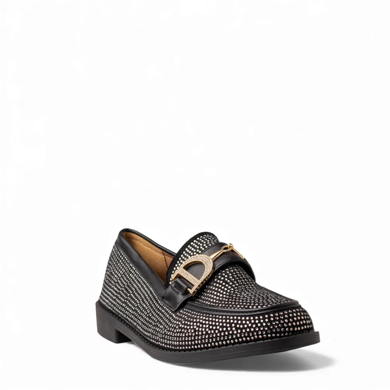 Europeon Union Women Black Glitter Shoes #4685