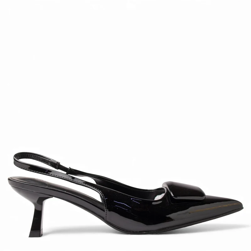 Europeon Union Women Black VernisLeather Heels #4554