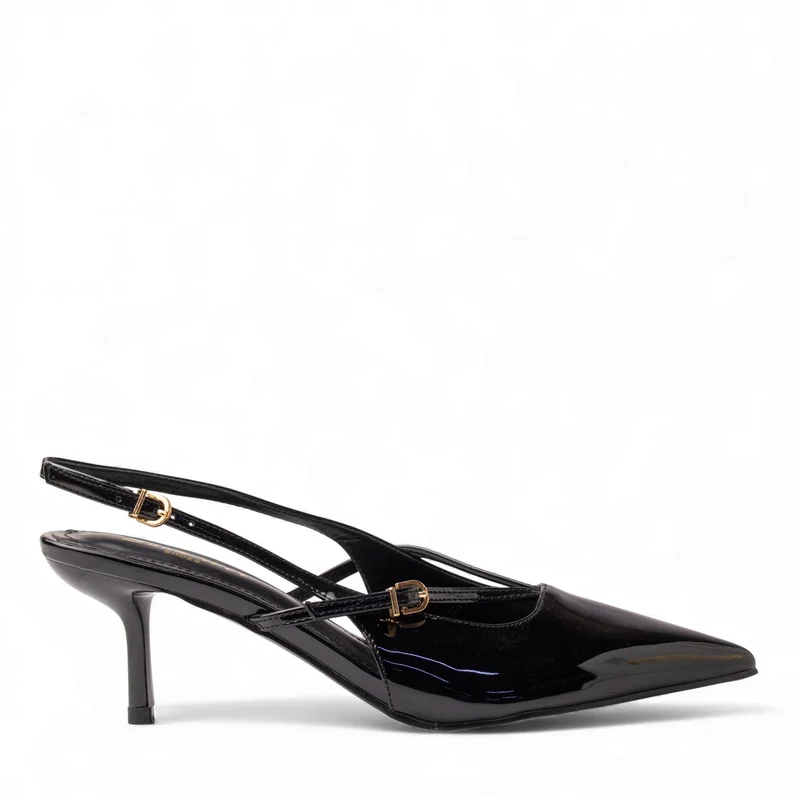Europeon Union Women Black VernisLeather Heels #4579
