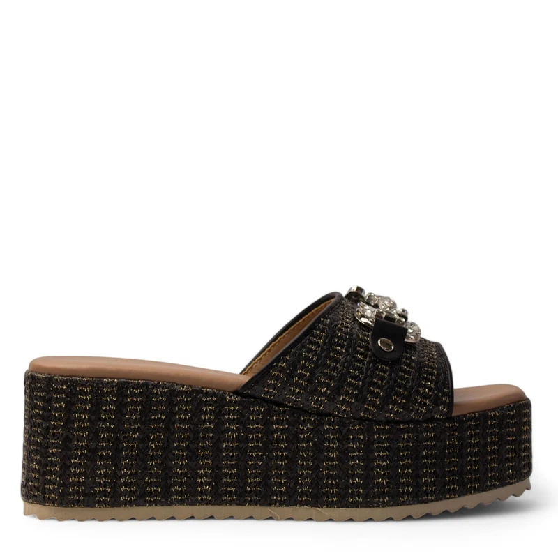 Europeon Union Women Black Magdool Wedges #4067