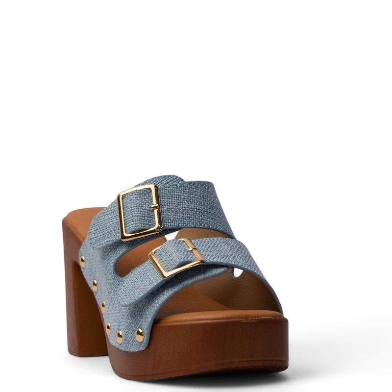 Europeon Union Women Light Blue Magdool Wedges #4116