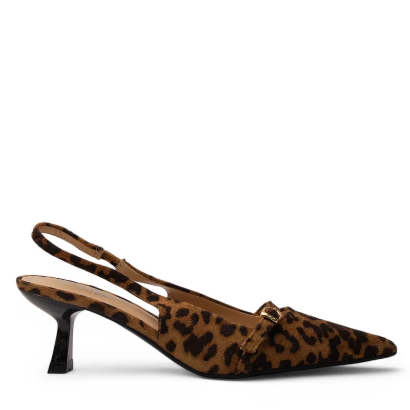 Europeon Union Women Leopard Chamois Heels #4135