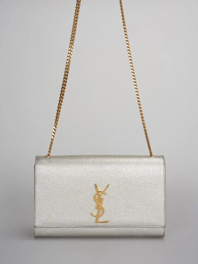 Saint Laurent Kate Medium Bag Klassisches Monogramm-Crossbody-Glitzerleder