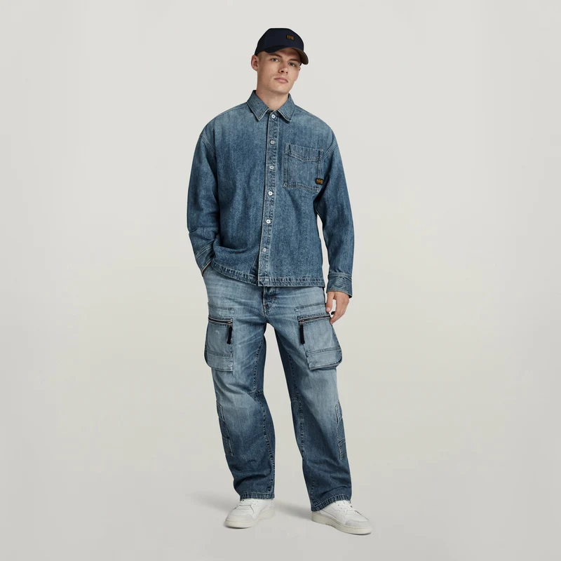 Multi Pocket Cargo Relaxed faded denali blue
