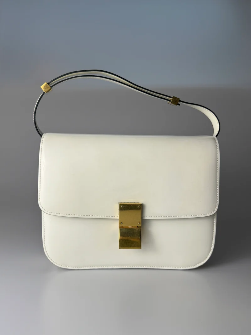 Celine Tasche Classic Box weißes Leder Umhängetasche