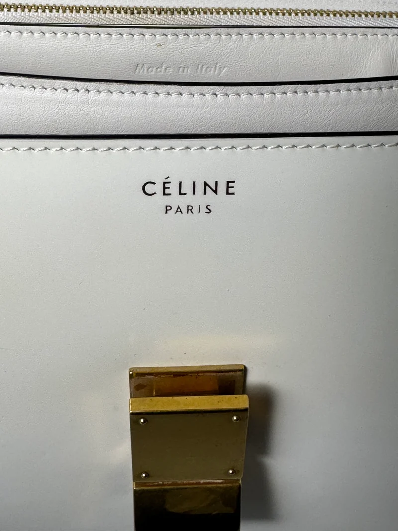 Celine Tasche Classic Box weißes Leder Umhängetasche