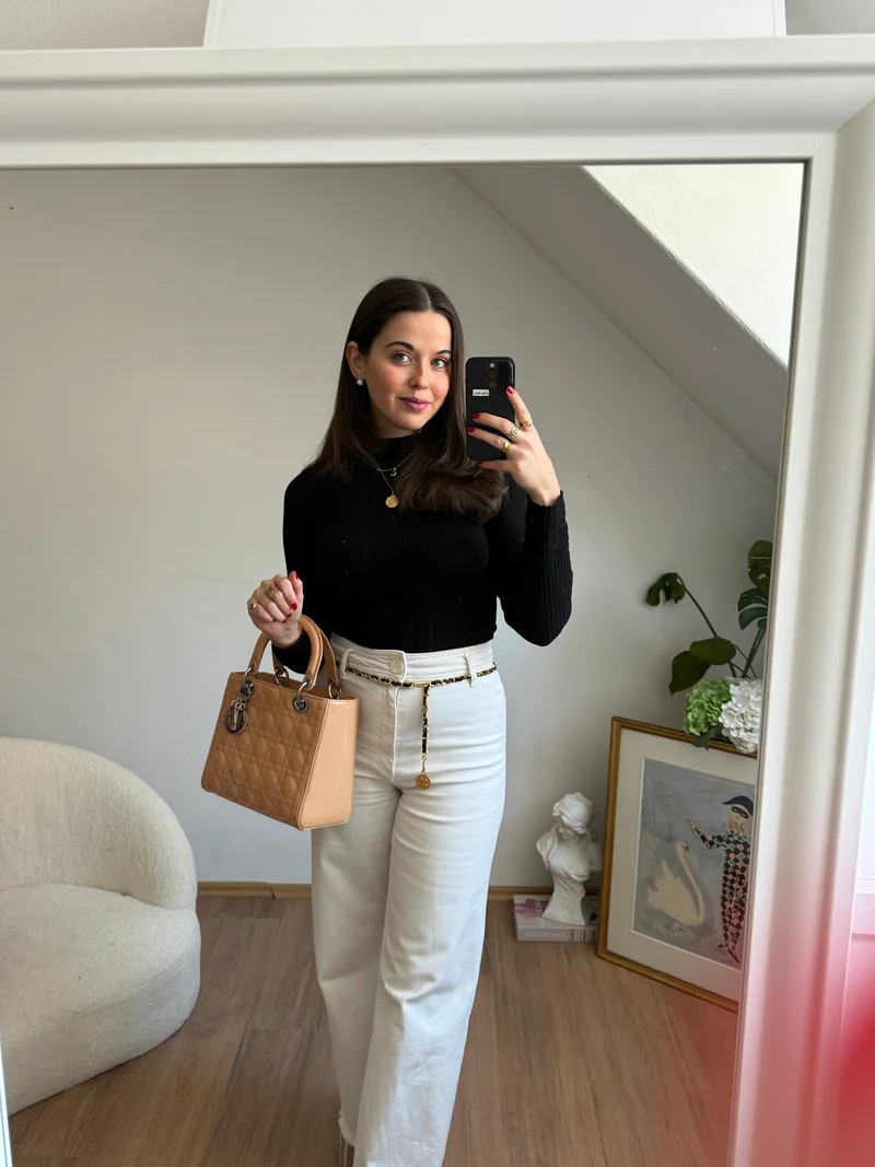 Christian Dior Lady Dior Tasche Mittel Hellbeige